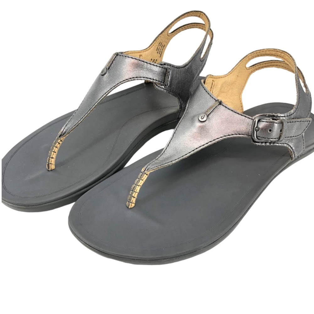 OluKai’s Women Ehea Sling Back Sandal in Pewter